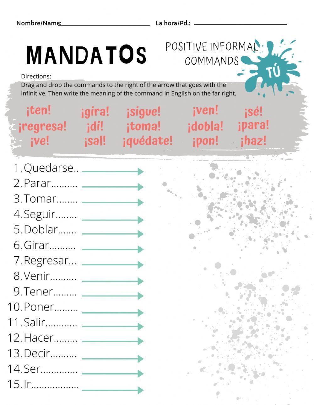 Classroom Commands English Spanish ESL Worksheet By Ms Panda Worksheets Library Classroom Commands English Spanish ESL Worksheet By Ms Panda Worksheets Library