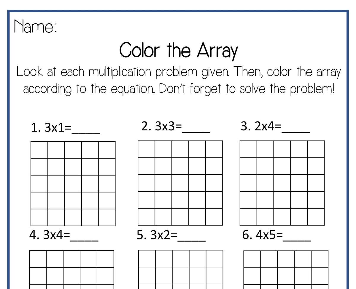 Color The Array Multiplication Eight Worksheets Etsy Color The Array Multiplication Eight Worksheets Etsy