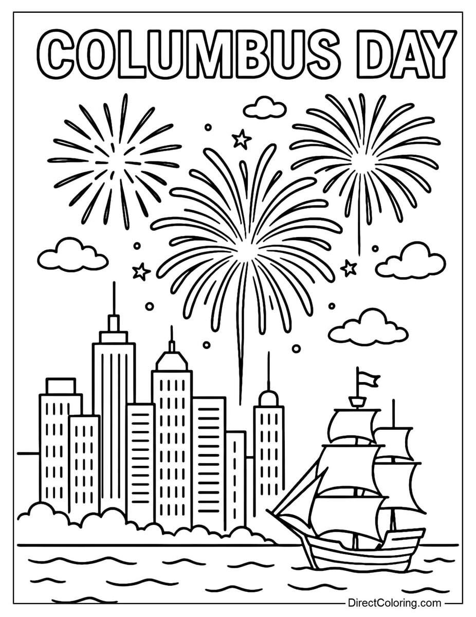 Columbus Day Coloring Pages Free PDF To Download And Print