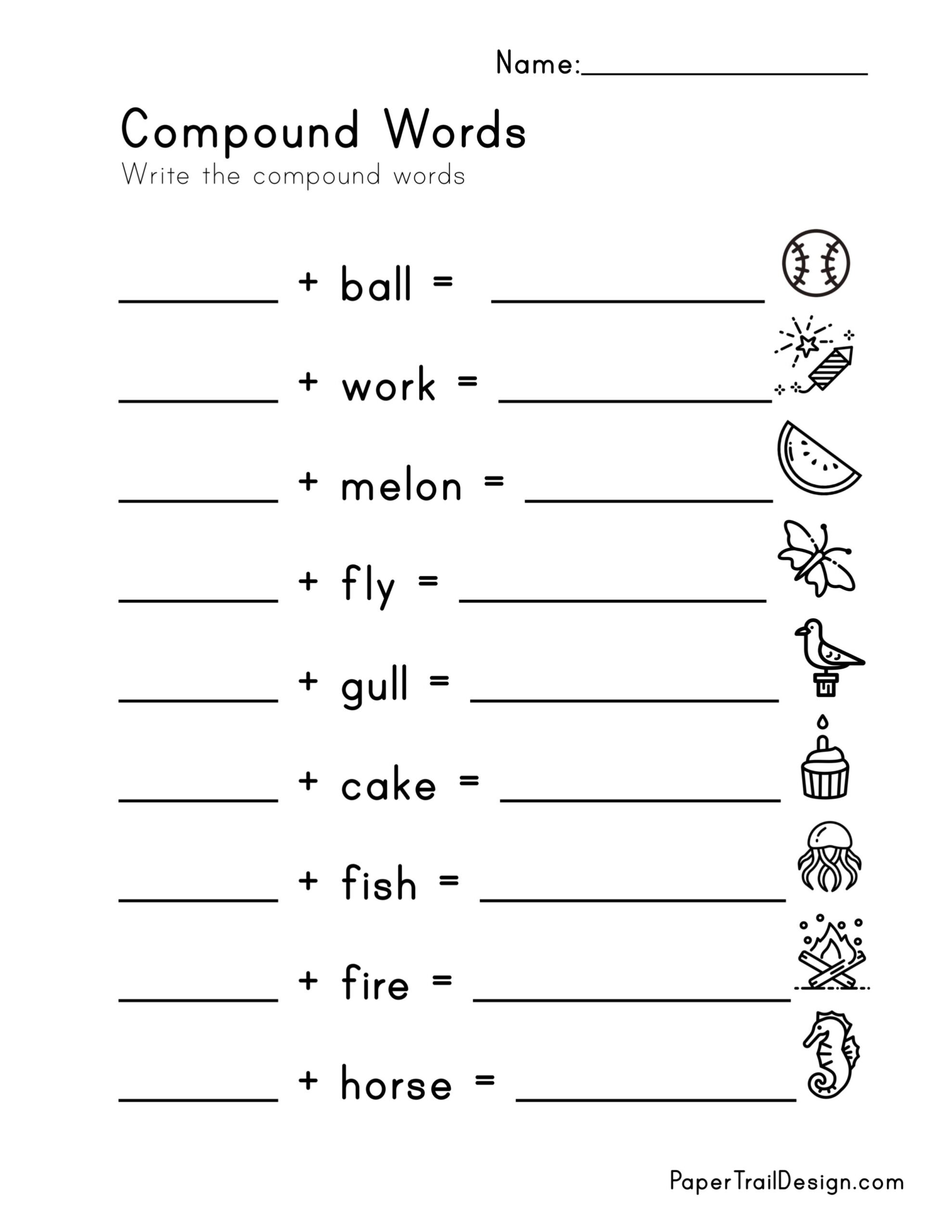 Compound Words Worksheet Paper Trail Design Decodable Compound Word Puzzles FREE Printables Literacy Learn