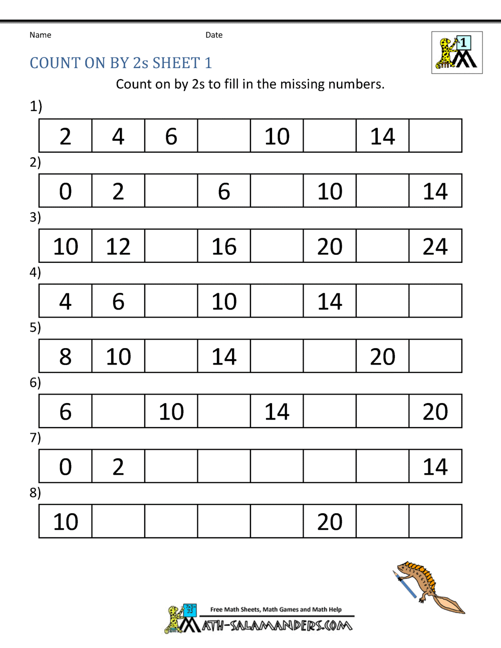 Counting By 2 S Worksheet By Preschoolplanet TPT