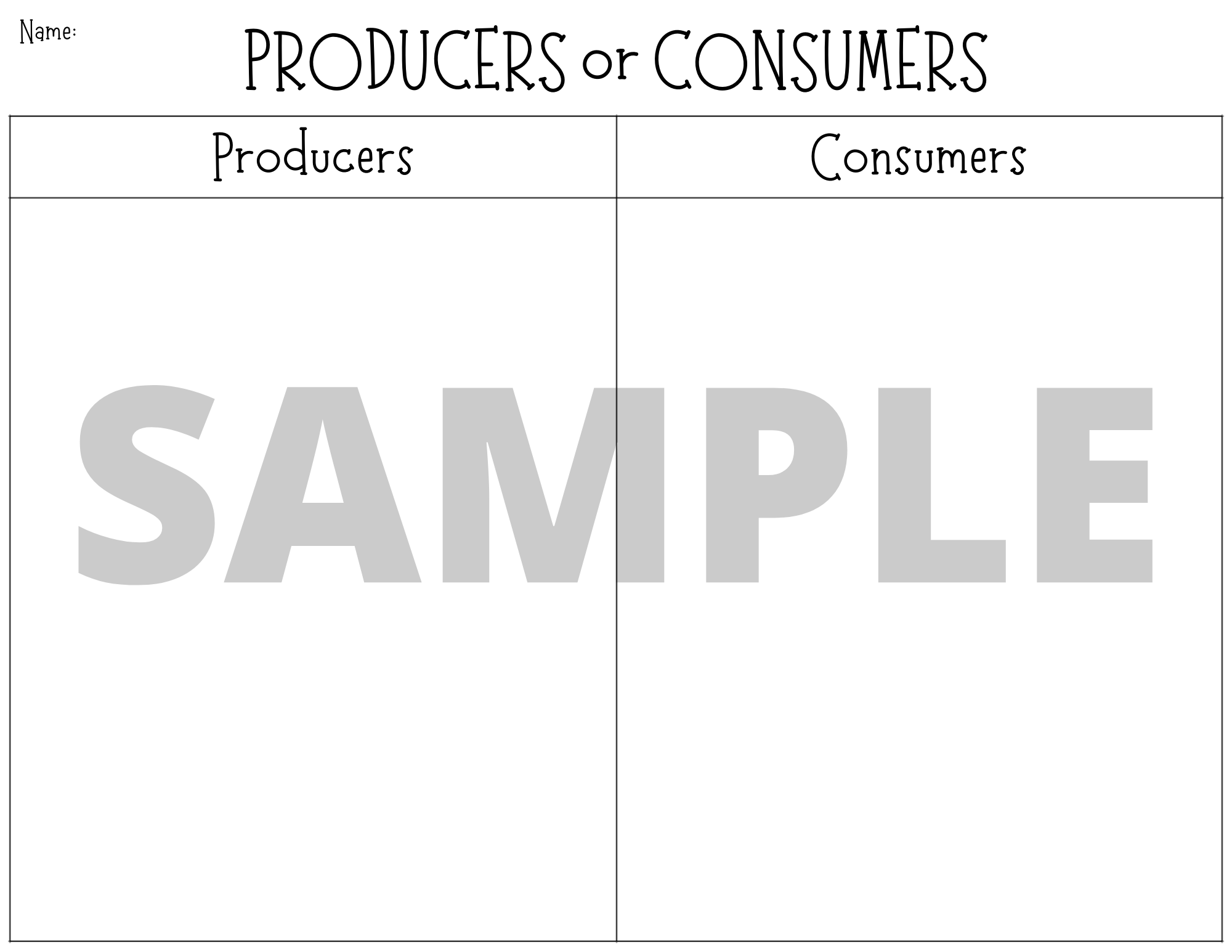 Cut And Paste Producers And Consumers Worksheet 1st Grade For K 5 Teachers And Students In The Social Studies And Economics Classroom Classful