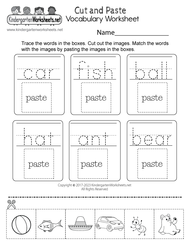 Free Preschool Cut And Paste Worksheet
