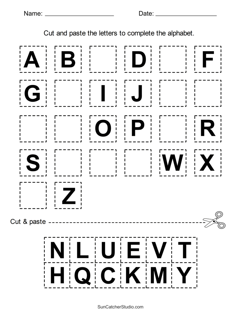 Cut And Paste Worksheets Printable Activities For Kids Free Printables Lettering SVG Files Tools Apps Free Custom Printable Preschool Worksheet Templates Canva