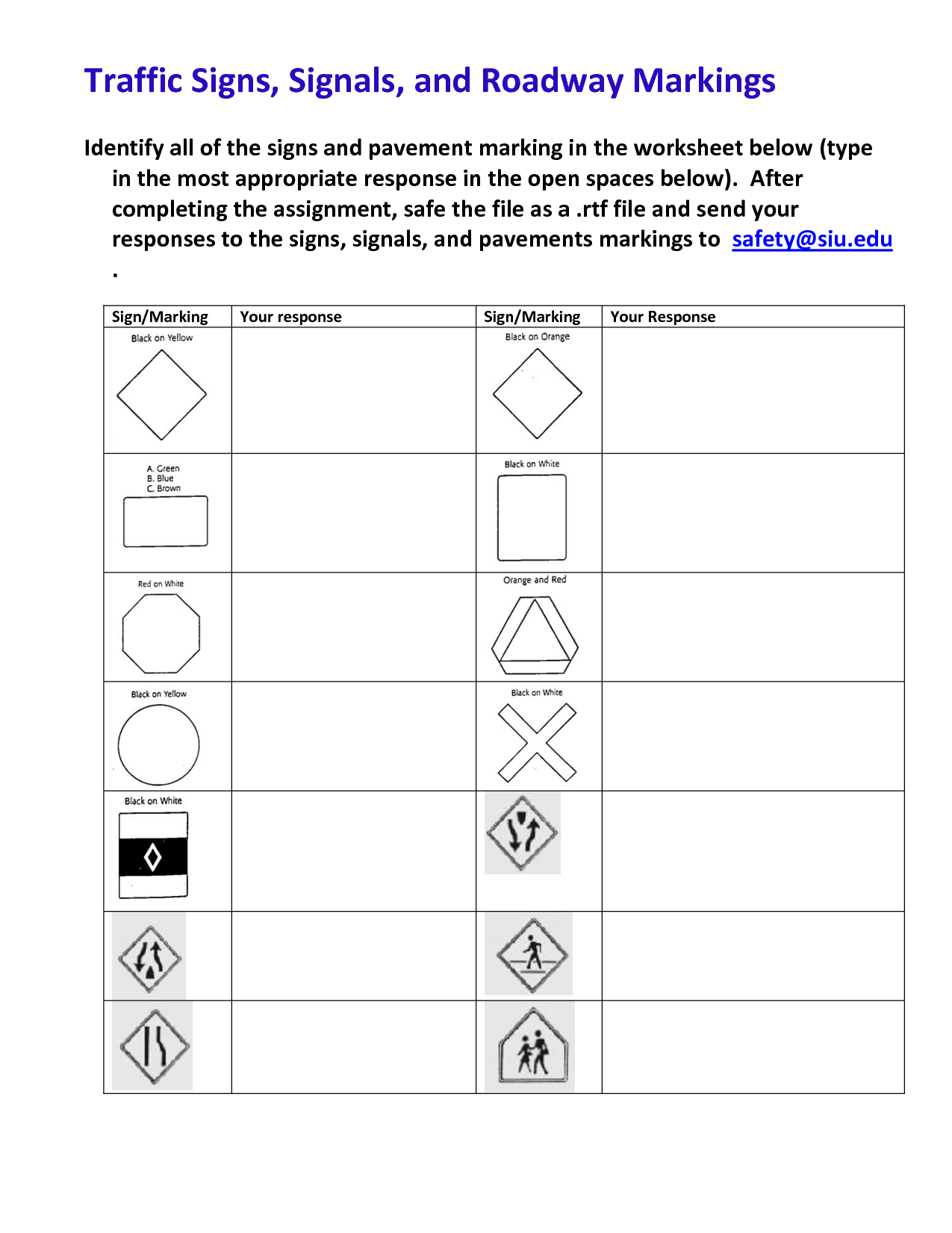 Driver S Ed Distances Worksheet WordMint