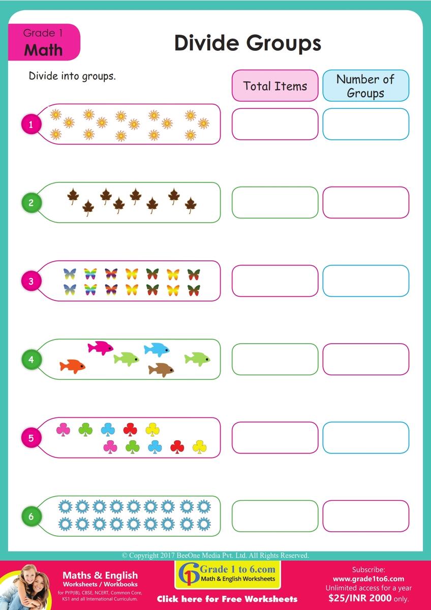 Division By Grouping Worksheet Grade1to6 Worksheets Library