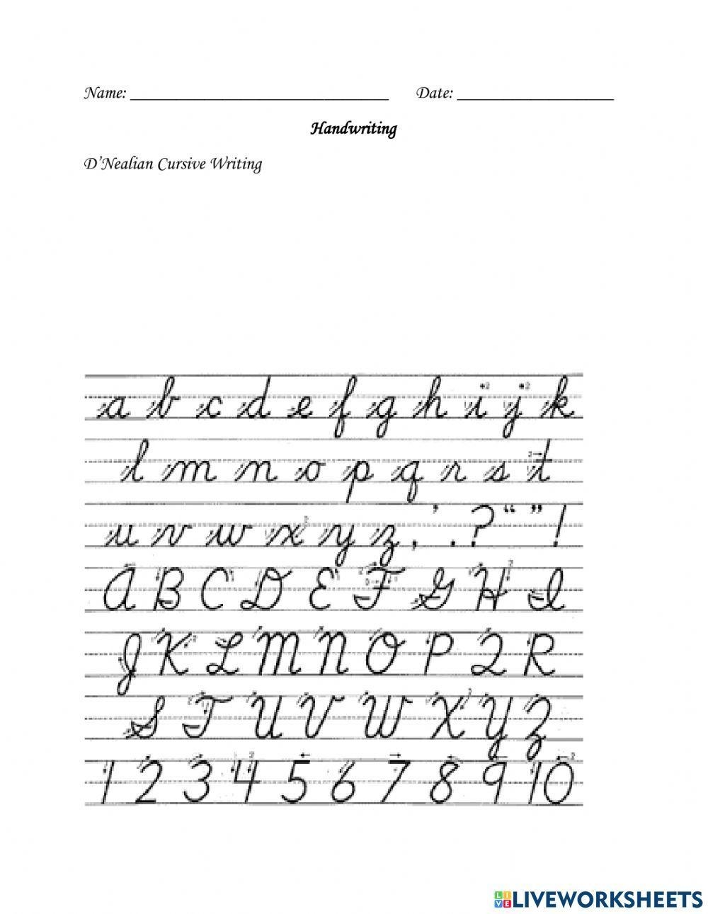 DNealian Cursive Online Worksheet Worksheets Library DNealian Cursive Online Worksheet Worksheets Library