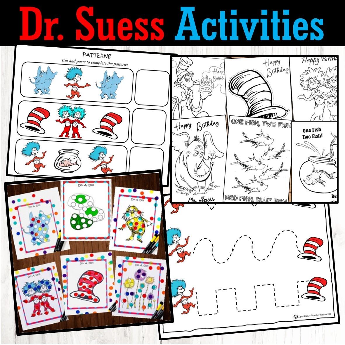 Dr Seuss Do A Dot Printable For Read Across America Week For Preschool Zippi Kids
