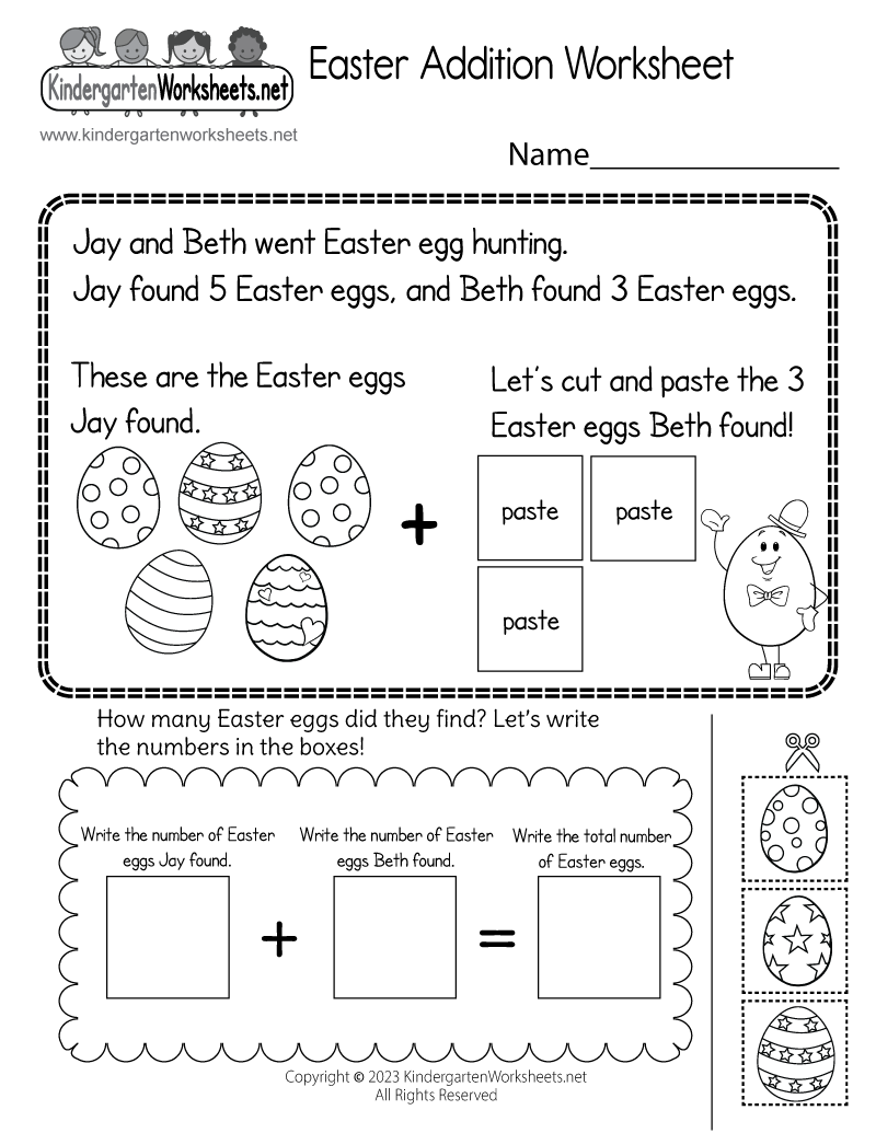 Easter Addition Worksheet Free Printable Digital PDF Easter Worksheets For Kids