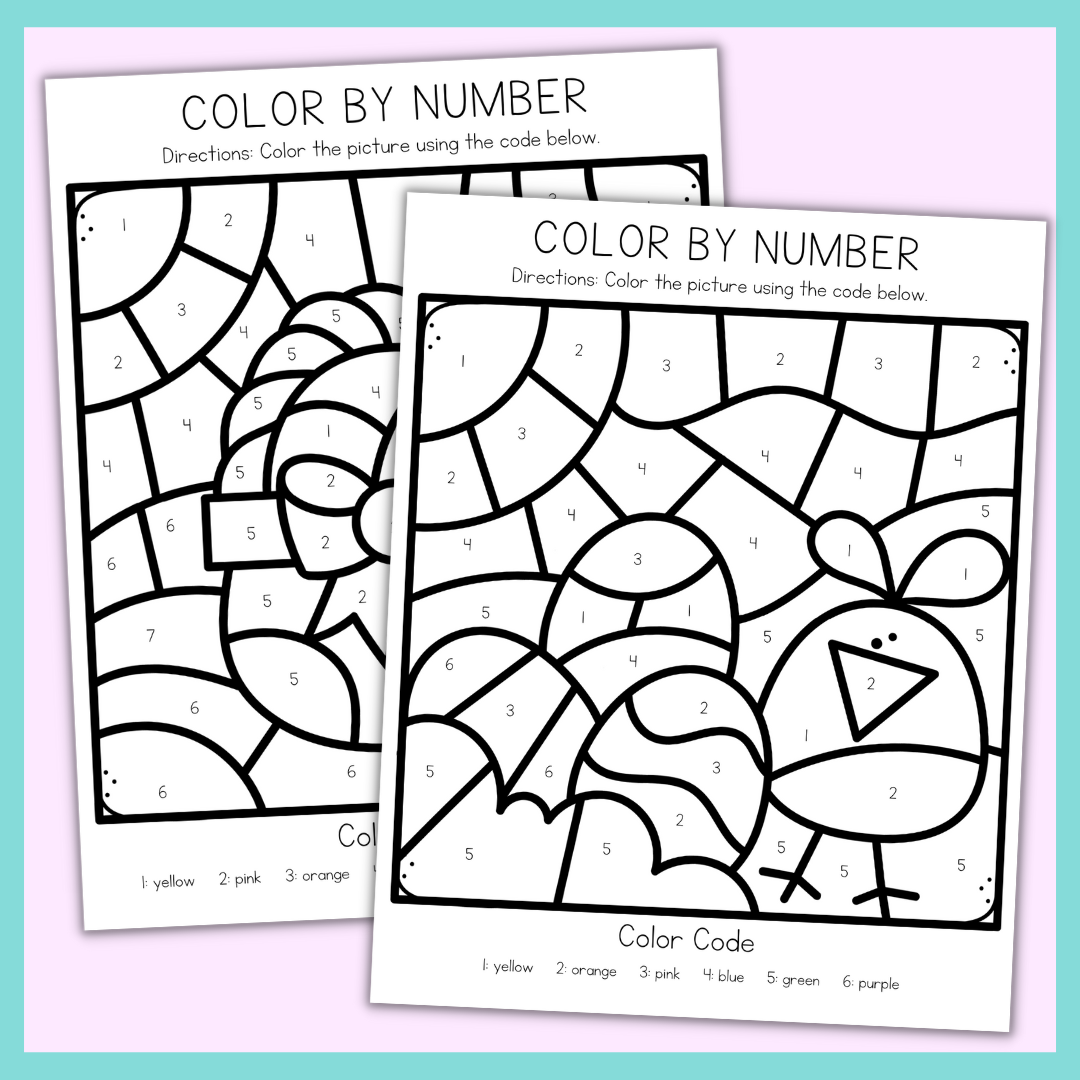 Easter Color By Number Printables Homeschool Preschool Shop Easter Color By Number Printables Homeschool Preschool Shop