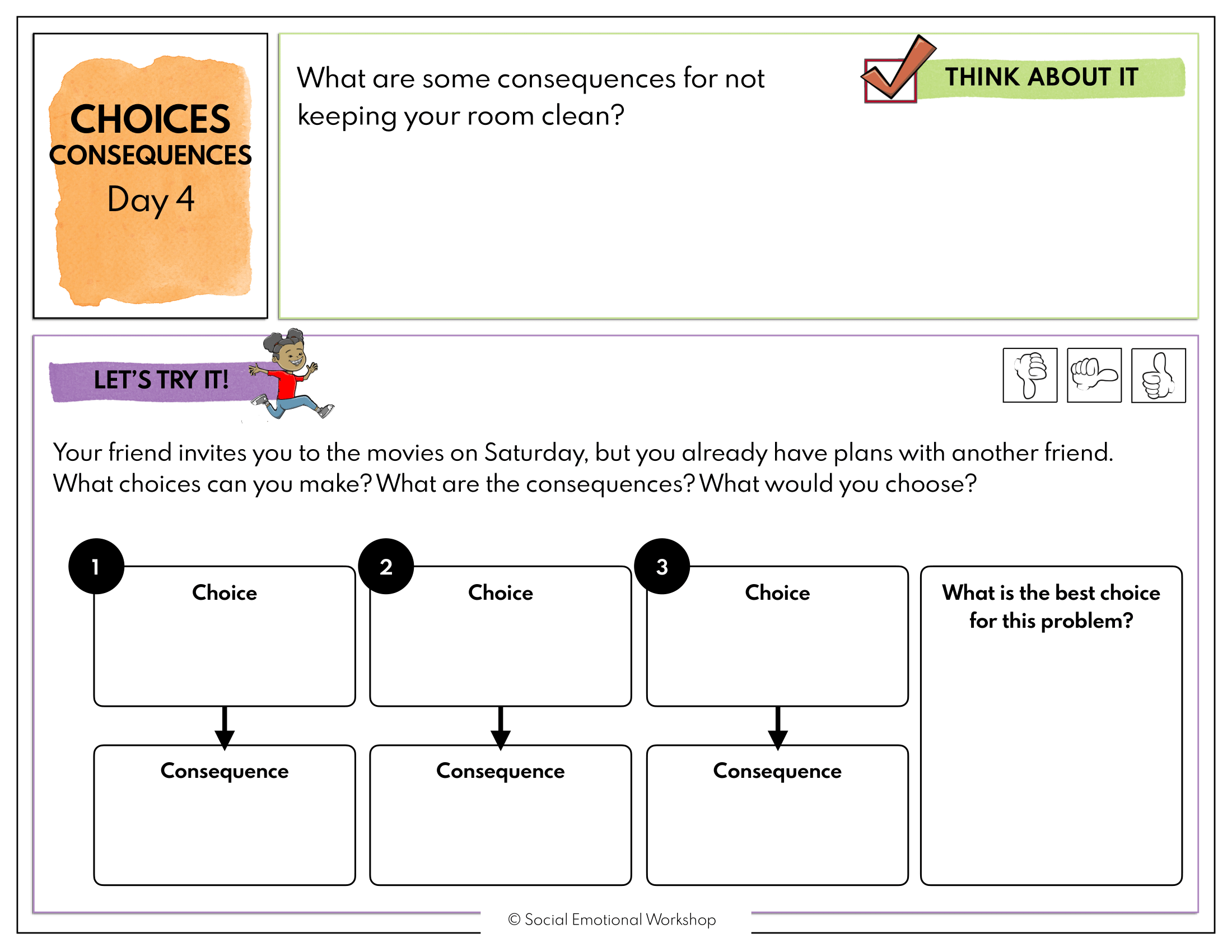 Easy Activities To Teach Choices And Consequences Social Emotional Workshop Easy Activities To Teach Choices And Consequences Social Emotional Workshop