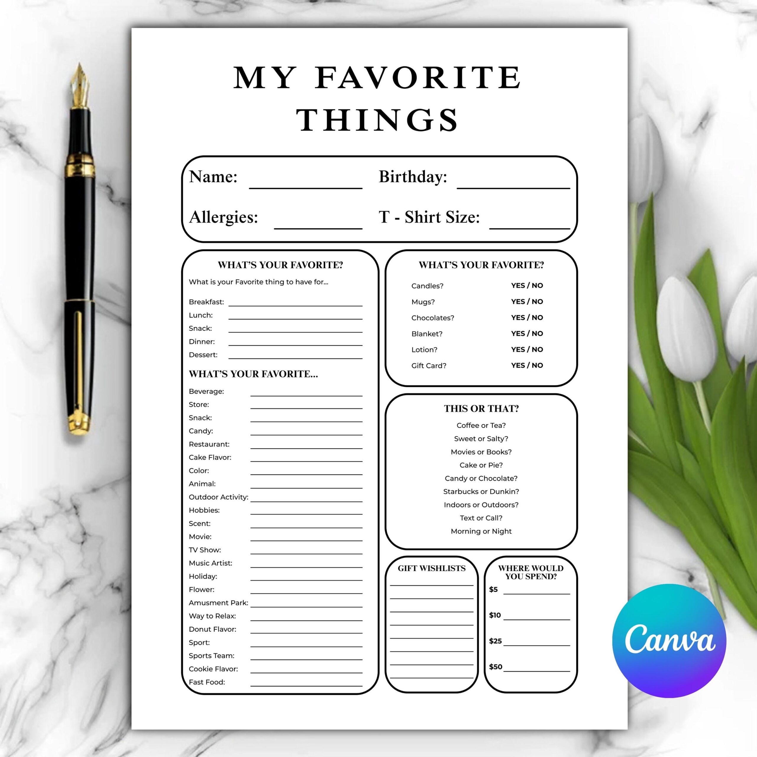 Editable Favorite Things Survey All About Me Printable PDF Download Etsy Editable Favorite Things Survey All About Me Printable PDF Download Etsy