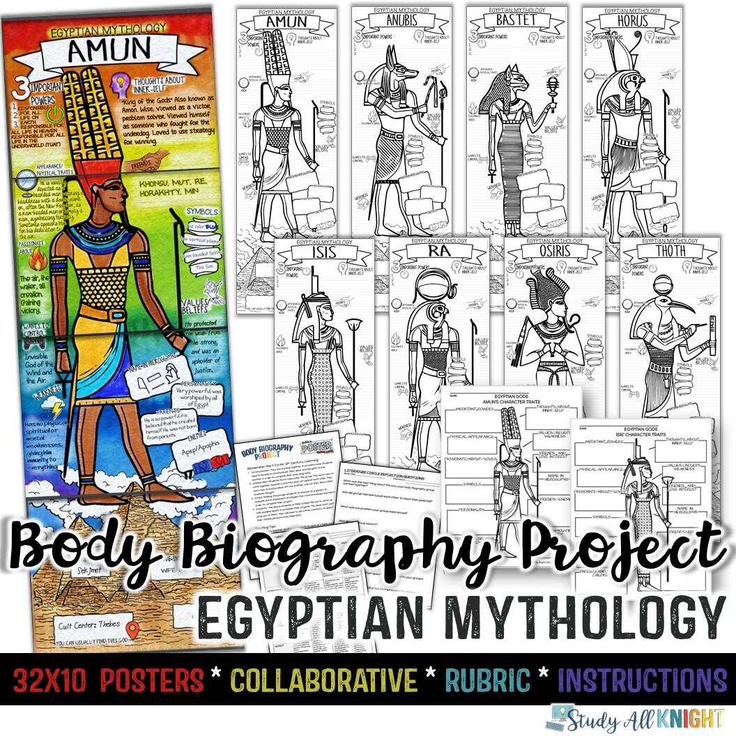 Egyptian Gods Egyptian Mythology Body Biography Project Bundle Study All Knight