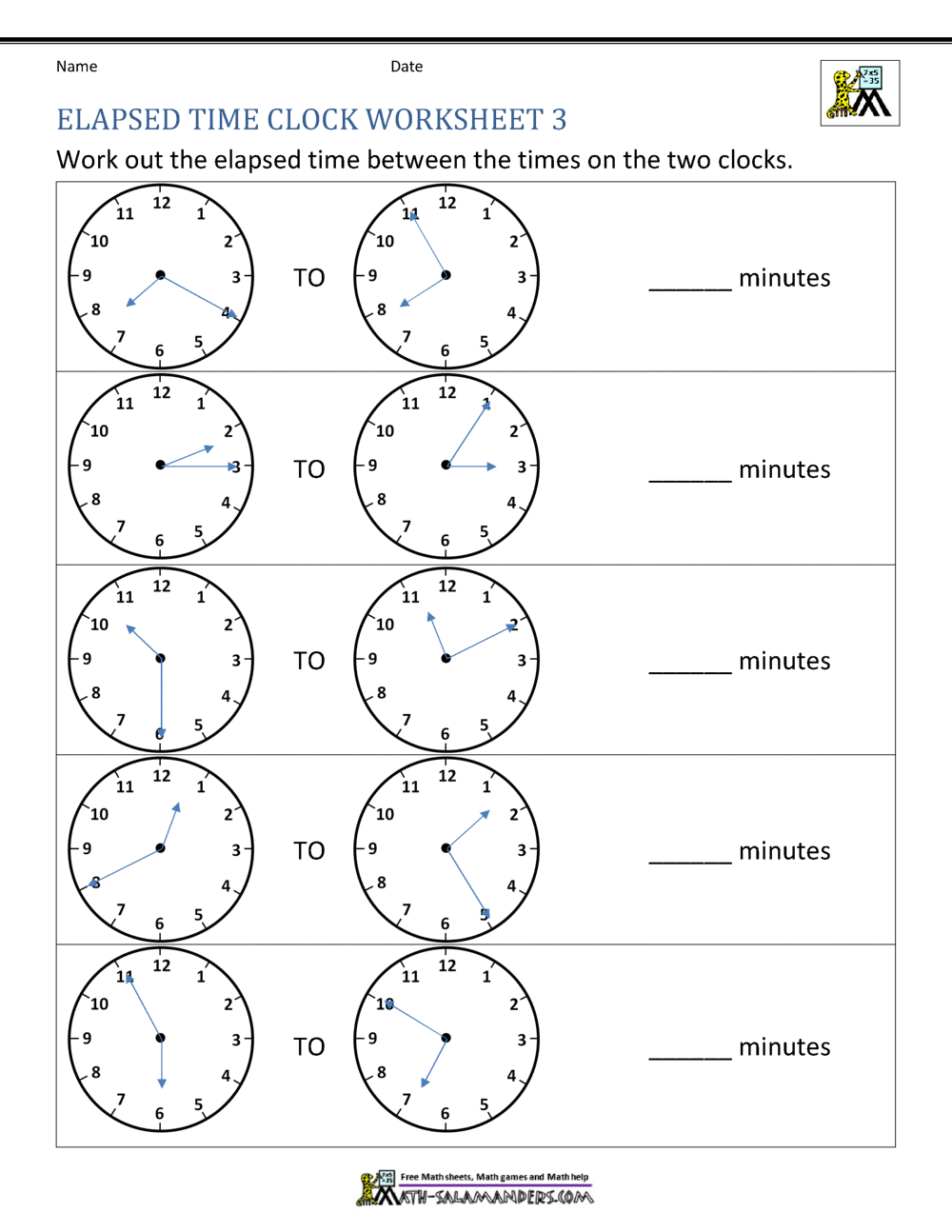 Elapsed Time Worksheets Elapsed Time Worksheets