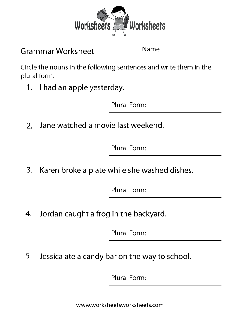 English 5th Grade Worksheet Worksheets Library