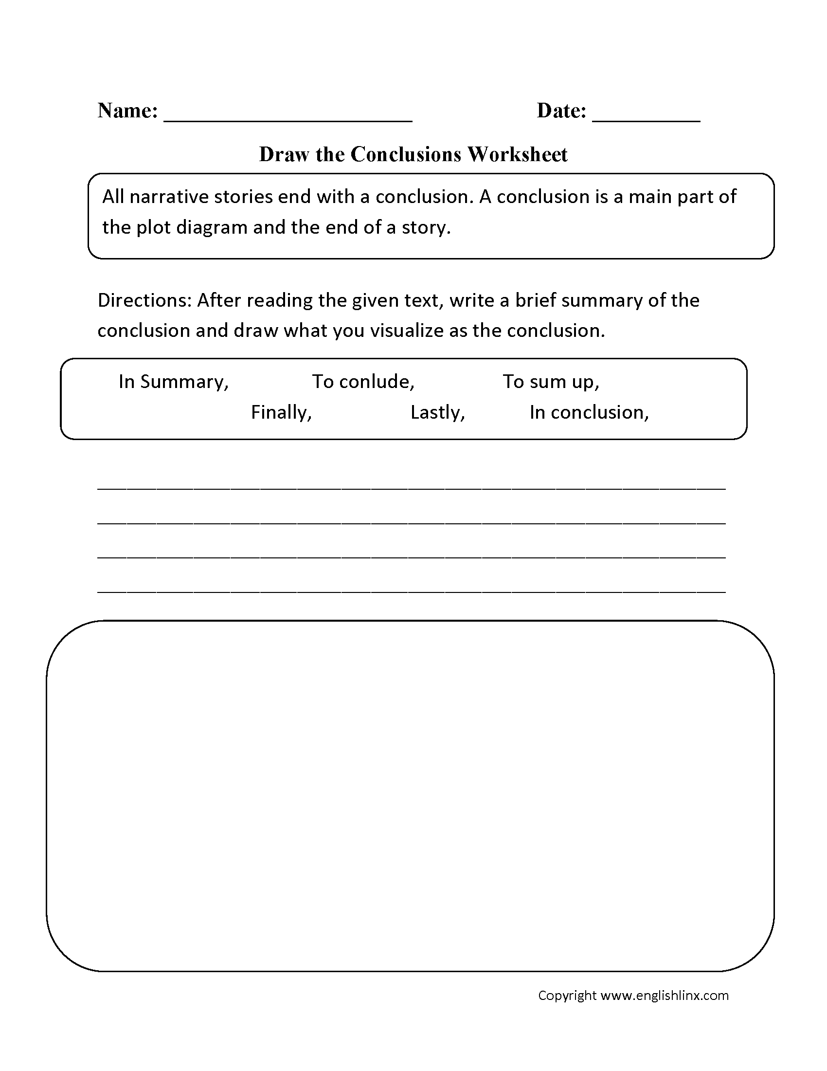 Drawing Conclusions Worksheets Storyboard That