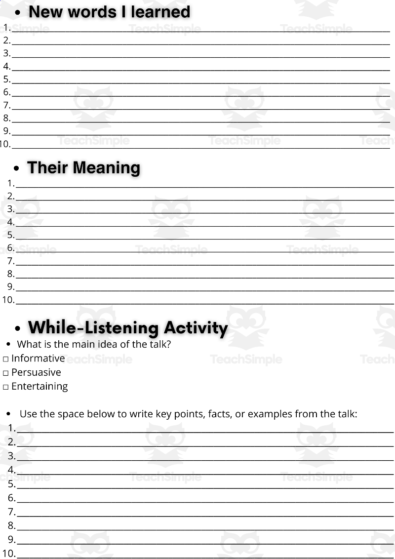ESL TED Talk Activity Worksheets Living Beyond Limits Amy Purdy By Teach Simple