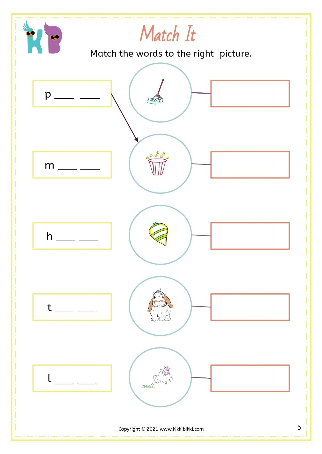 Exploring Phonics CVC OP Word Family Match And Write