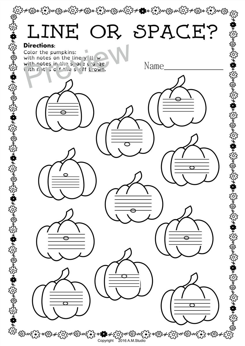 Fall Music Worksheets Pack Line Space High Low FREE Printable Music Note Naming Worksheets Presto It S Music Magic Publishing
