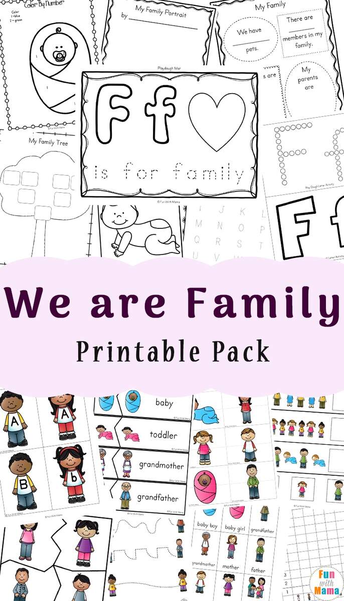 Family Theme Preschool Activities Worksheets For Kindergarten Fun With Mama
