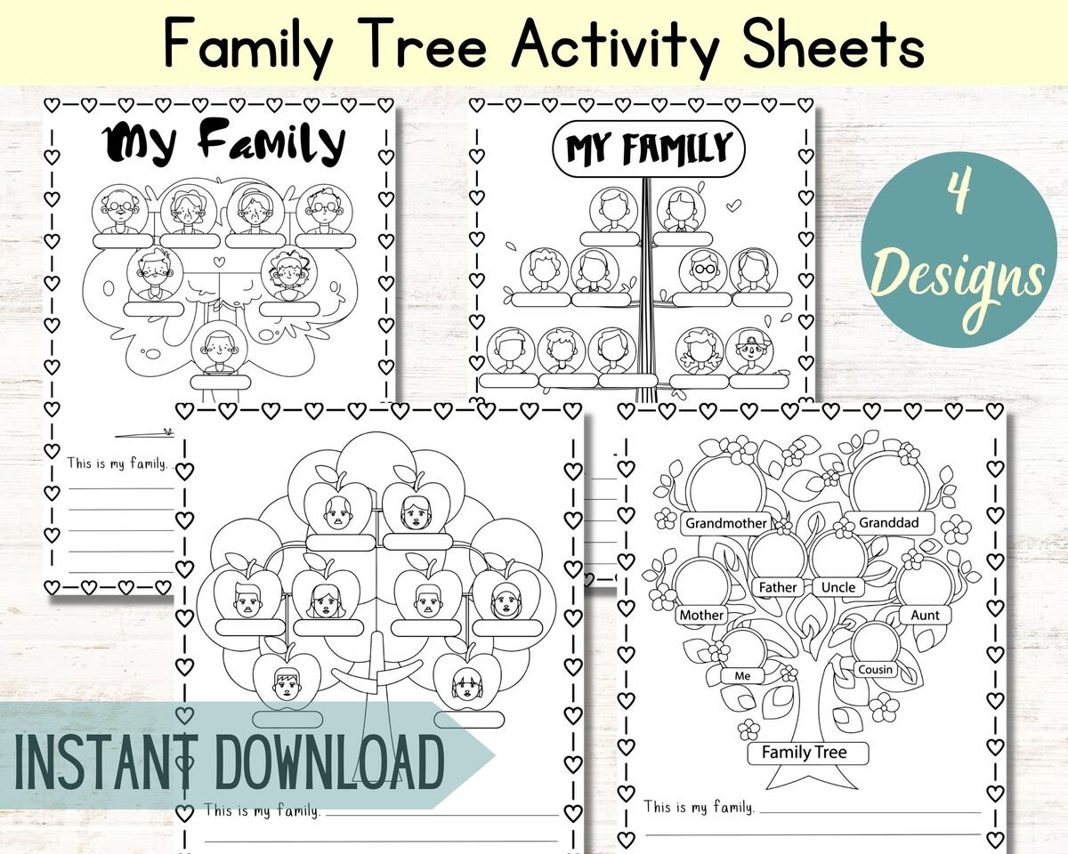 Family Tree Printable Template Fillable Family Tree Chart Family Tree Printable For Kids Family Tree Chart Template Etsy Denmark