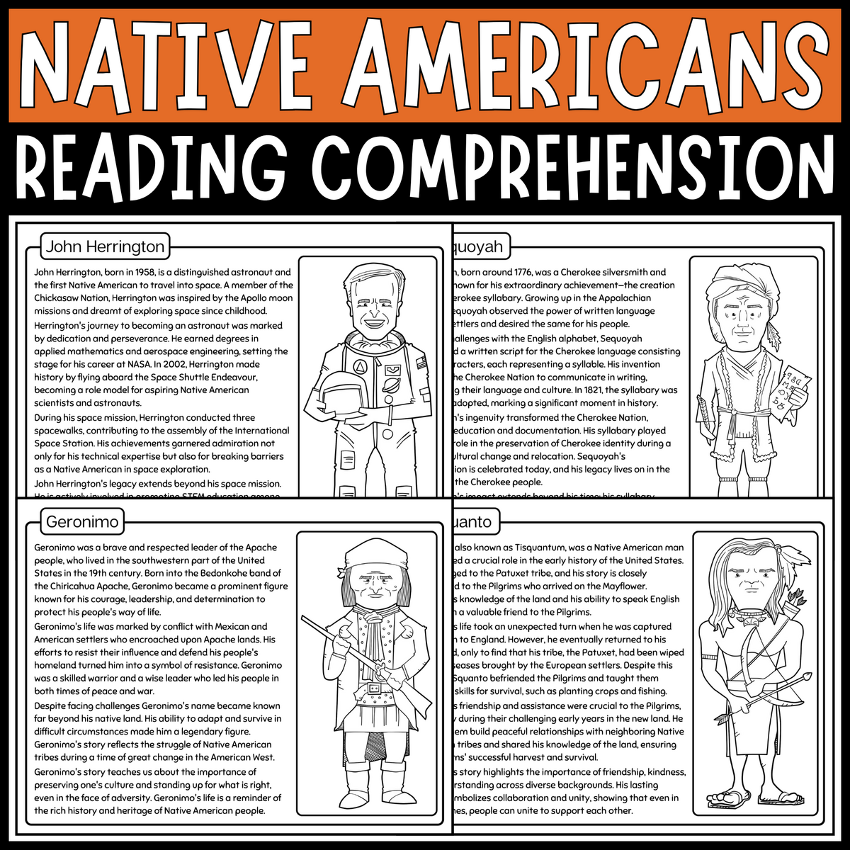 Famous Figures Native Americans Reading Comprehension Passages Bundle Made By Teachers Jim Thorpe Fall Foliage Festival 2025 Guide Fairs Festivals