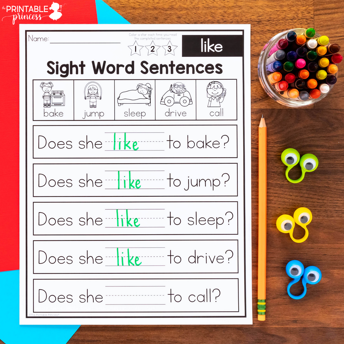 Fill In The Blank Sight Word Sentences Set 2 The Printable Princess