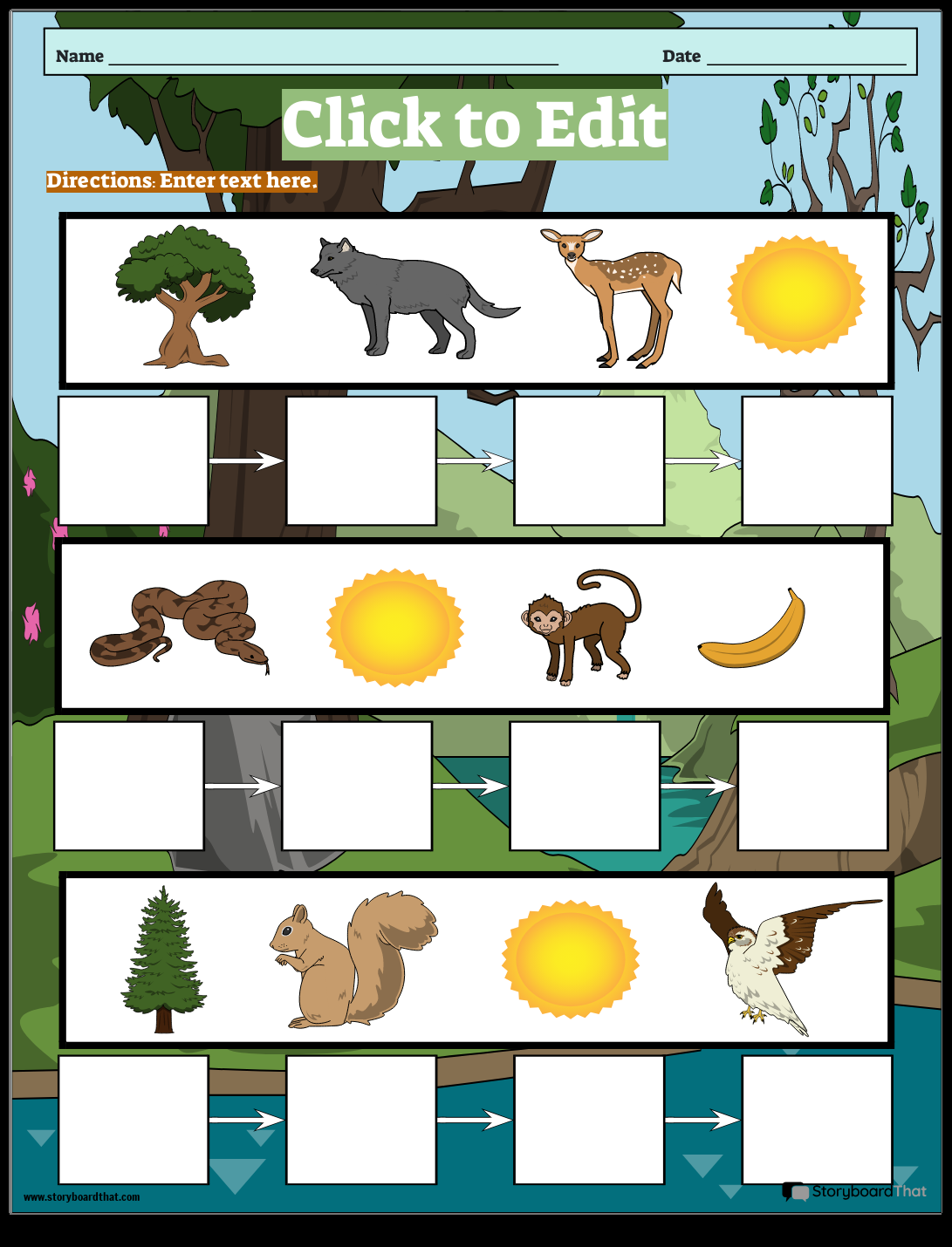 Food Chain And Web Worksheets Free Customizable Templates Worksheets Library Storyboard That Free Food Chain Worksheet Templates