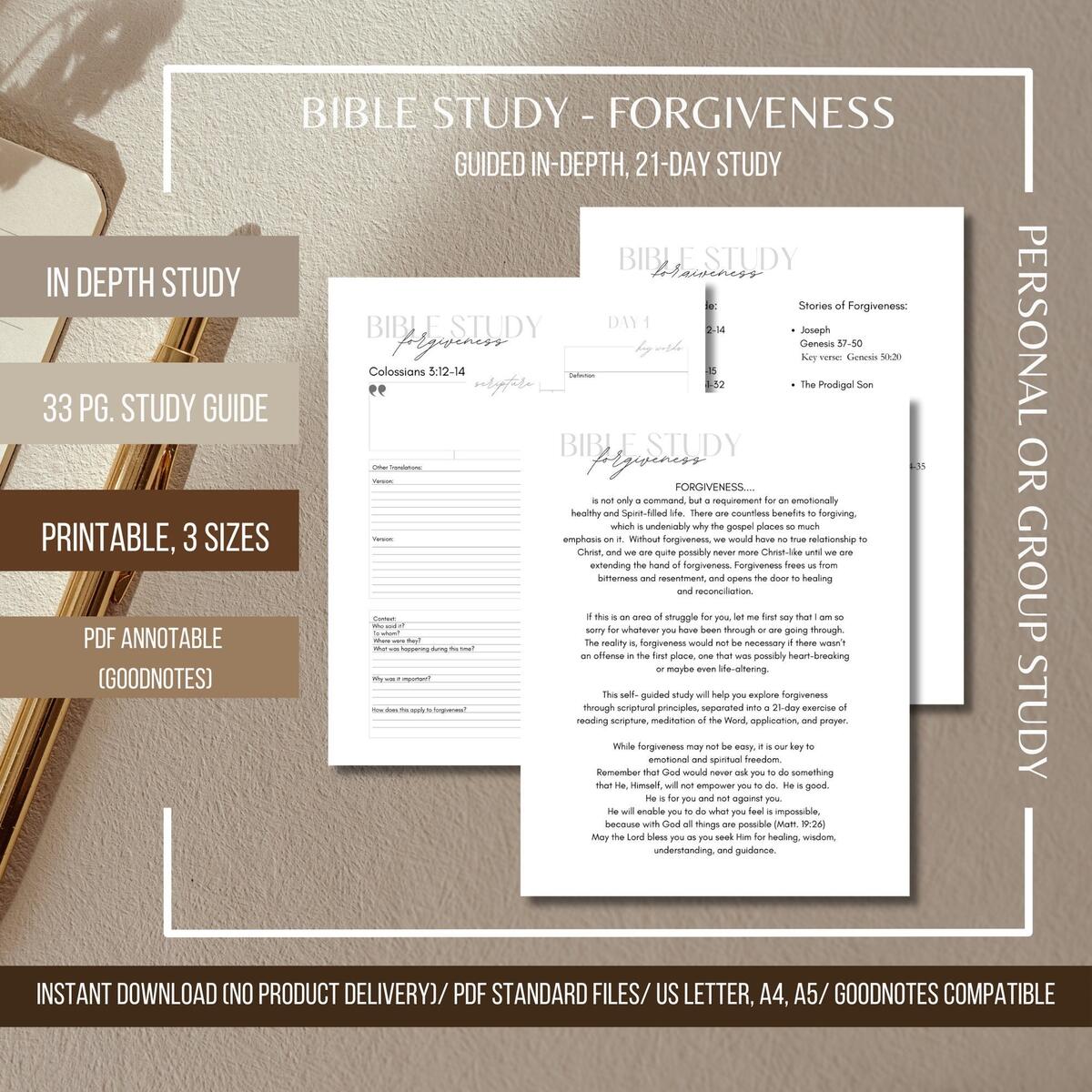 Forgiveness Bible Study In Depth Christian Guide Printable PDF Etsy Forgiveness Bible Study In Depth Christian Guide Printable PDF Etsy