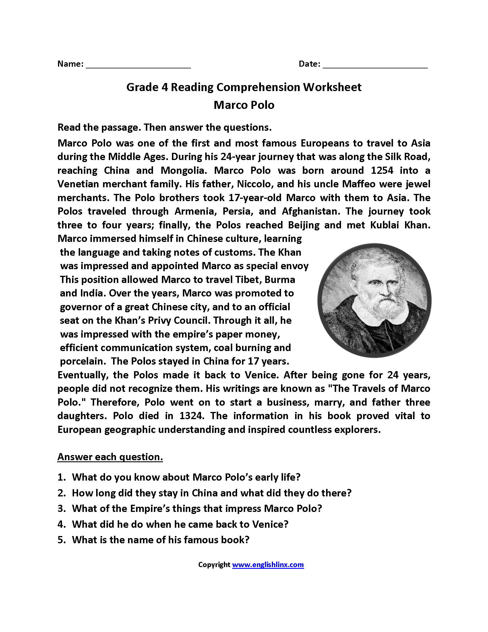 Fourth Grade Reading Worksheets Improve Fluency Comprehension Fourth Grade Reading Worksheets Improve Fluency Comprehension