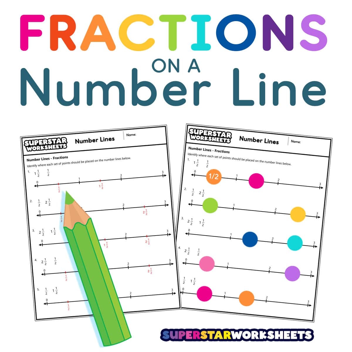 Fractions On A Number Line Superstar Worksheets Fractions On A Number Line Superstar Worksheets