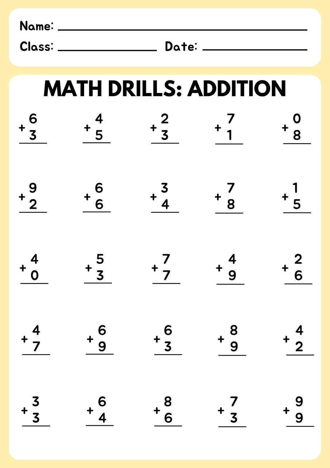 Free 1st Grade Math Worksheet Templates To Customize Canva