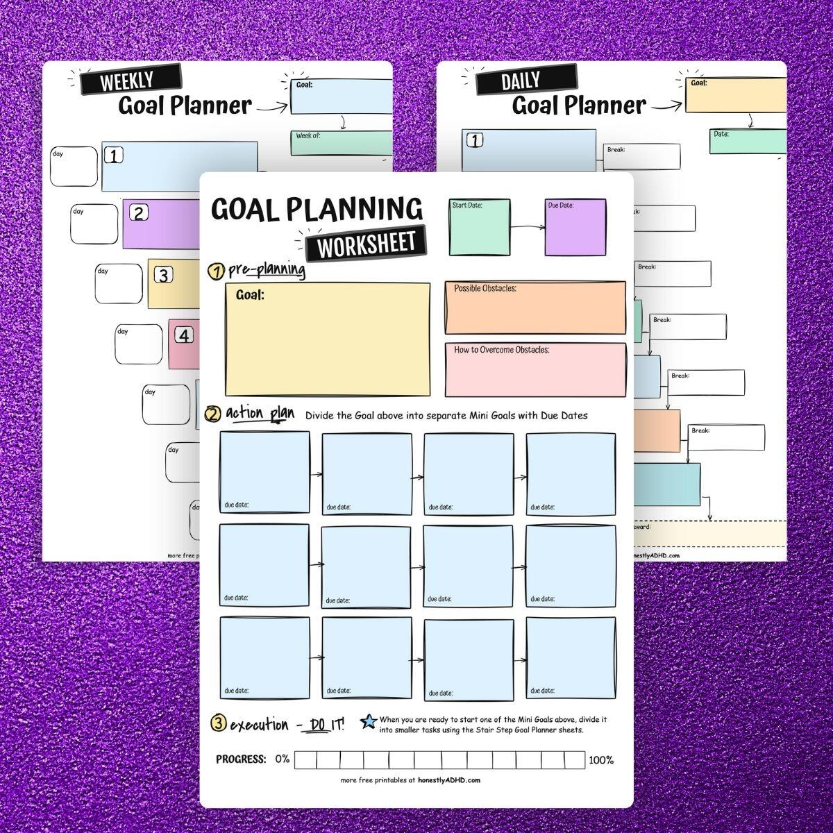 Free ADHD Goal Setting Worksheets Easily Break Down Tasks Honestly ADHD Free ADHD Goal Setting Worksheets Easily Break Down Tasks Honestly ADHD