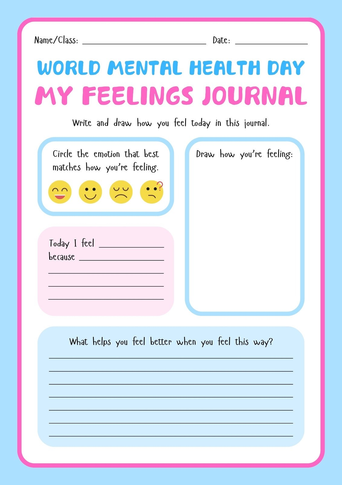 Free And Customizable Mental Health Templates Canva