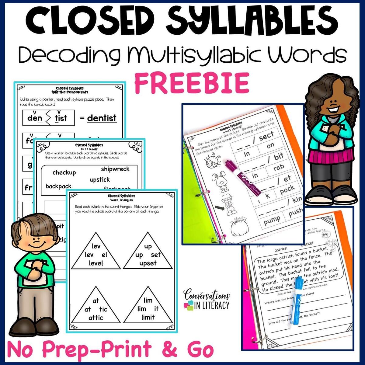 Printable Open And Closed Syllables Grammar Worksheets For Grade 1 2 3 Teaching Resources