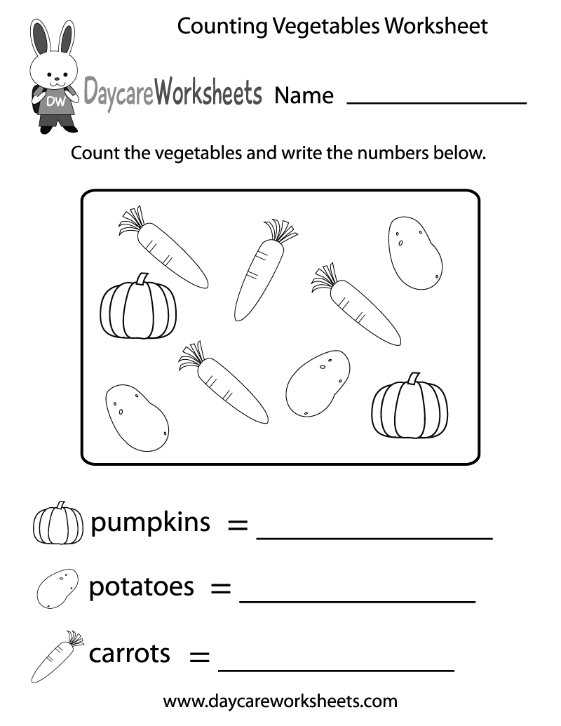 Free Counting Vegetables Worksheet For Preschool 10 Fruit And Vegetables Ideas Kindergarten Worksheets Worksheets For Kids Preschool Worksheets