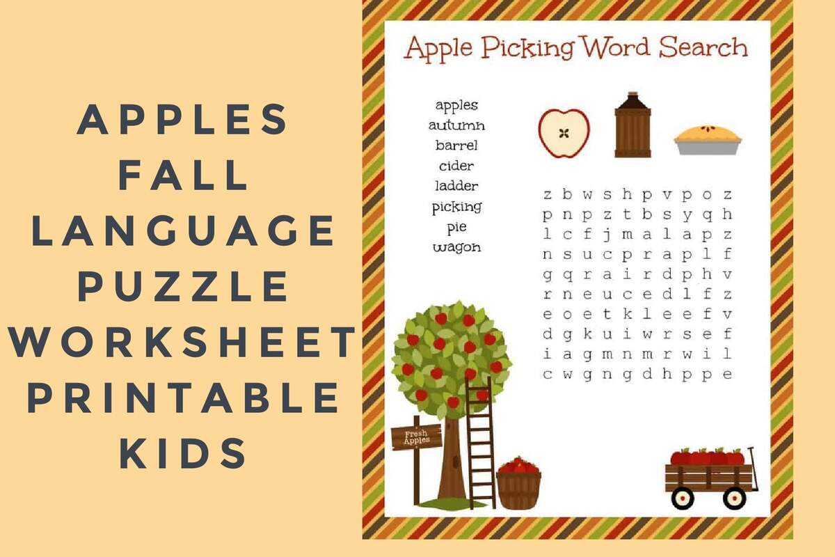 FREE Fall Festive Apple Picking Word Search Printable Worksheet FREE Fall Festive Apple Picking Word Search Printable Worksheet