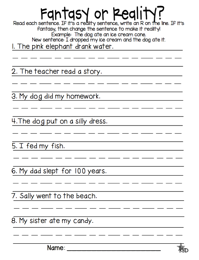 Free Fantasy And Reality Worksheet Download Free Fantasy And Reality Worksheet Png Images Free Worksheets On Clipart Library