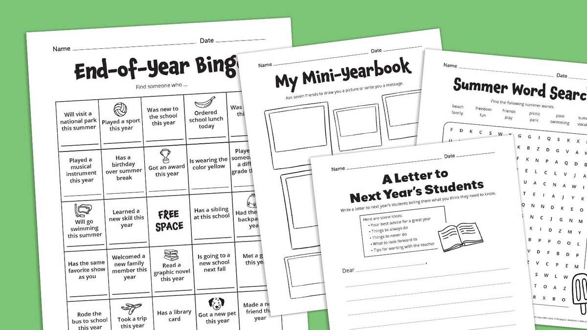 Free Last Day Of School Printables Last Day Of School Printable Worksheet Free Literacy Learn