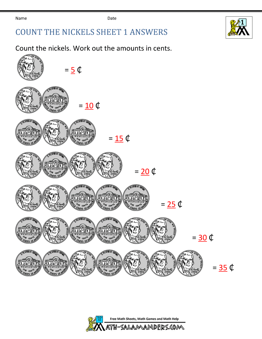 Free Math Money Worksheets 1st Grade Free Math Money Worksheets 1st Grade