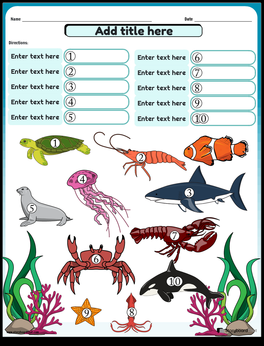 Free Ocean Worksheets Storyboard That Activities For Kids Fun Ocean Facts For Kids Growing Play