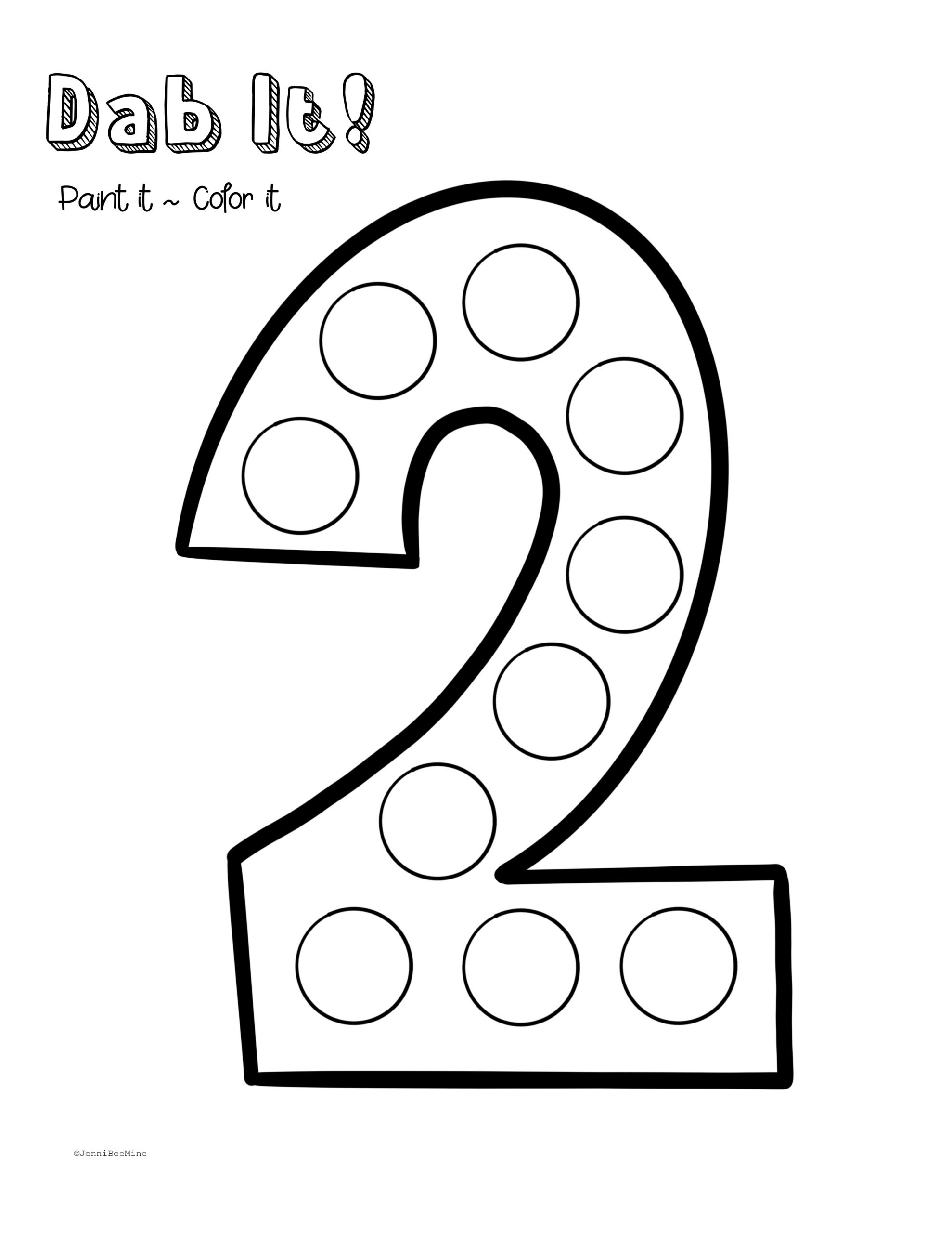 Free Preschool Printables Number 2 Jennibeemine Worksheets Library Free Custom Printable Preschool Worksheet Templates Canva