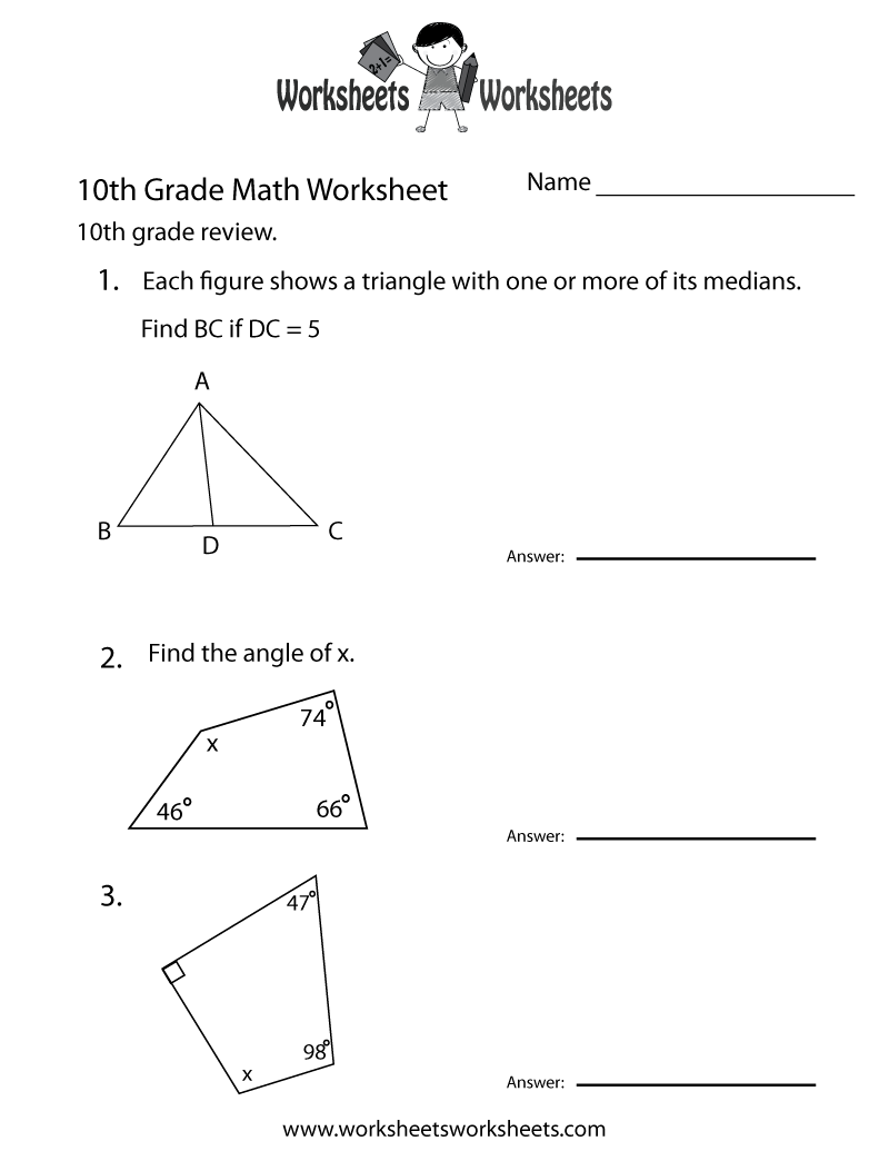 High School Math Worksheets Math Worksheets PDF Cazoom Math