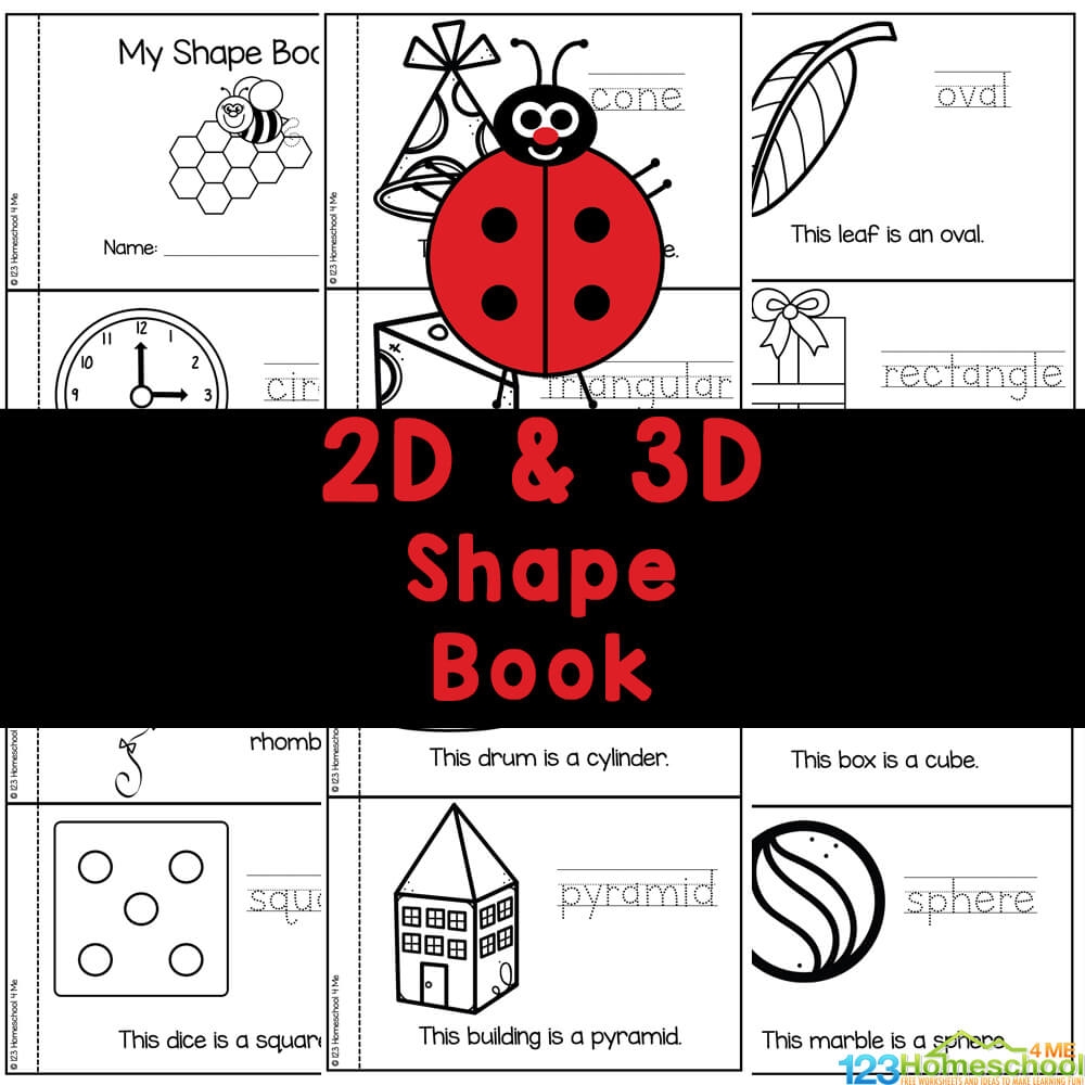 FREE Printable 2D And 3D Shapes For Kids Book FREE Printable 2D And 3D Shapes For Kids Book