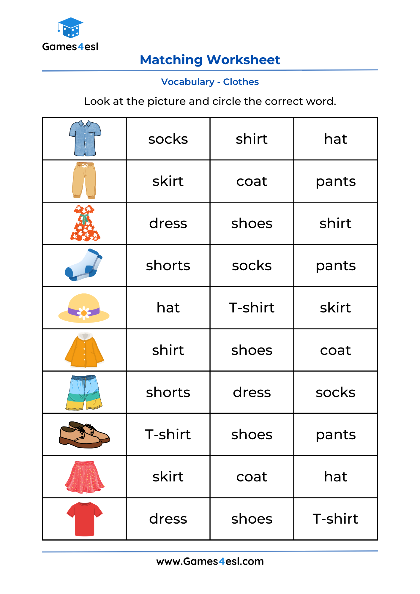 Free Printable Clothes Worksheets For Kids Games4esl Printable Clothes For Different Seasons Worksheet Weather And Clothes Activity Made By Teachers