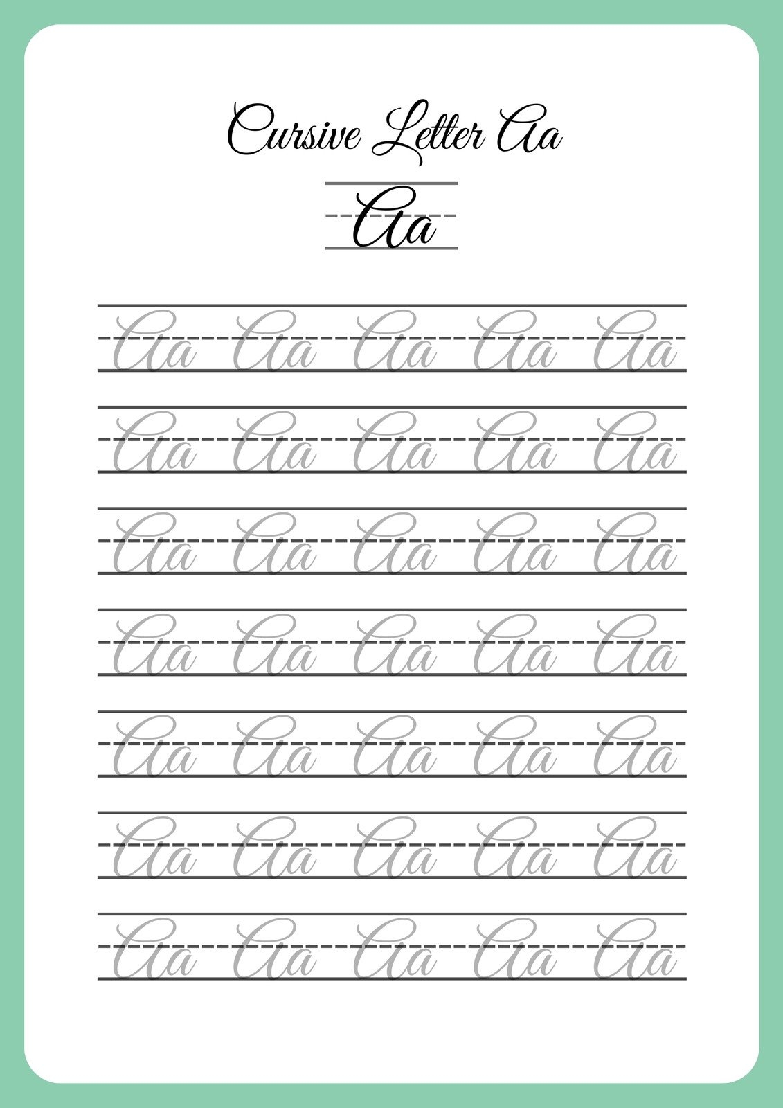 Free Printable Cursive Writing Worksheet Templates Canva Free Printable Cursive Writing Worksheets The Learning Apps