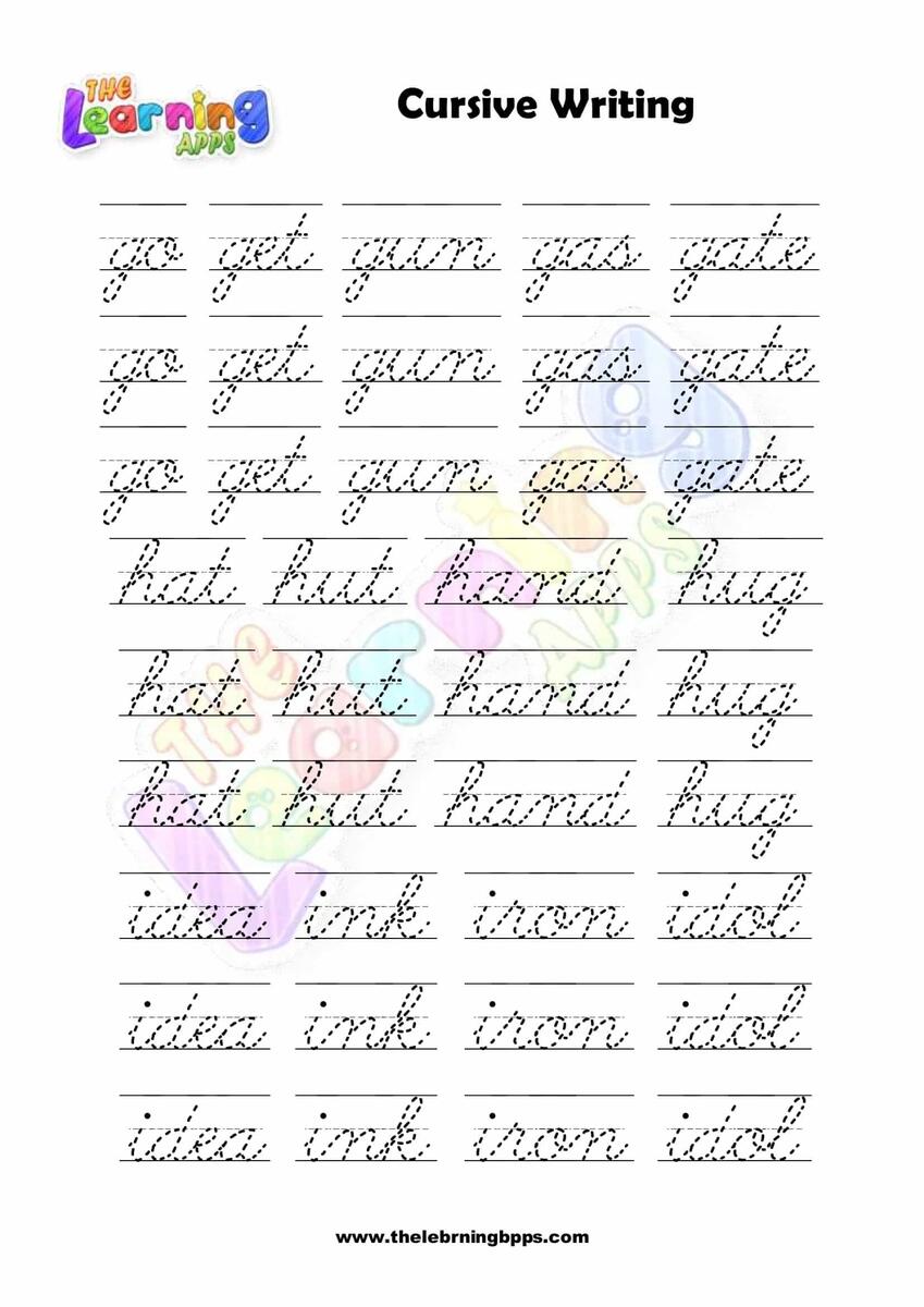Free Printable Cursive Writing Worksheets The Learning Apps Free Printable Cursive Writing Worksheets The Learning Apps