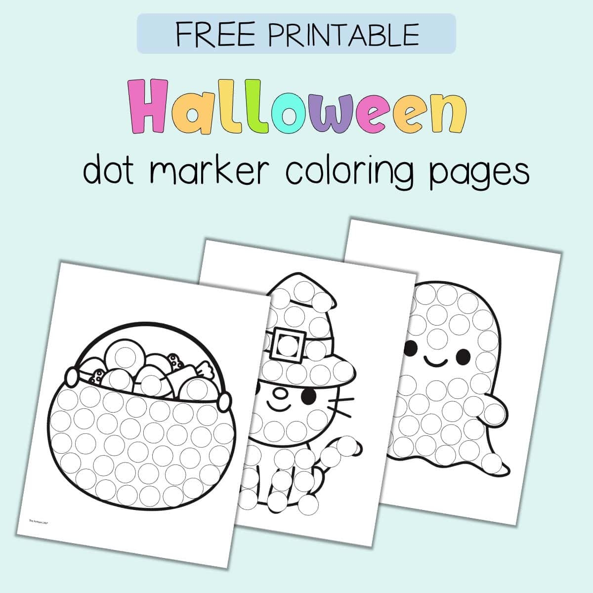 Free Printable Halloween Dot Marker Coloring Pages The Artisan Life
