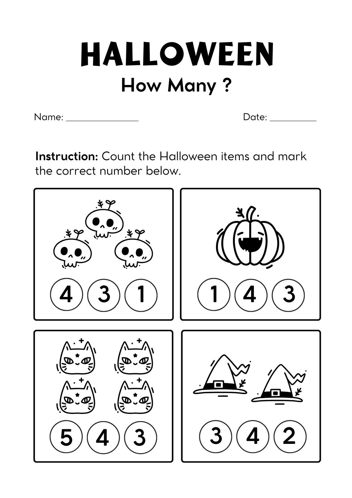 Free Printable Halloween Worksheet Templates To Edit Canva