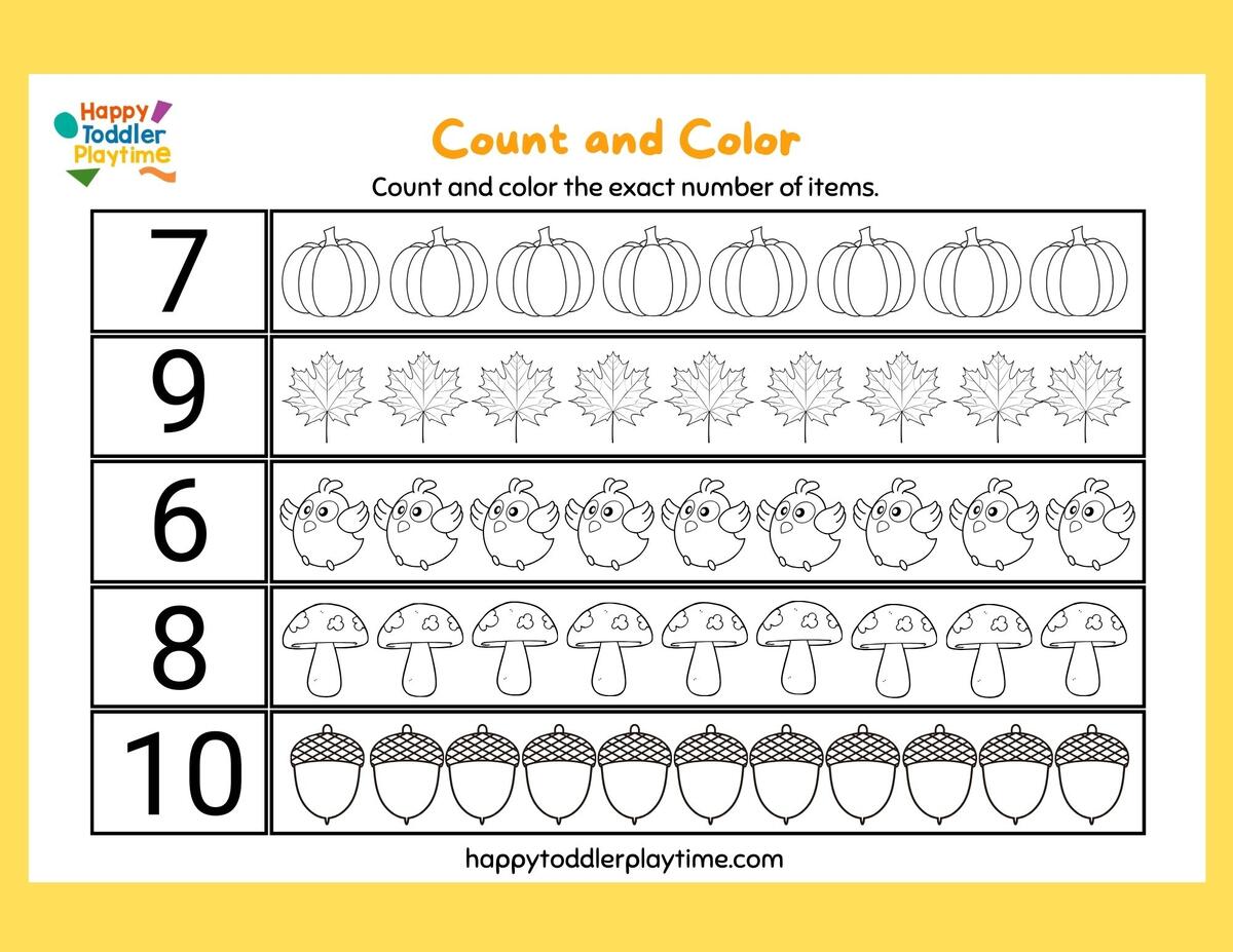 Free Printable Kindergarten Counting Worksheets Happy Toddler Playtime FREE Number 1 Worksheets For Preschool Tracing Counting Exercises